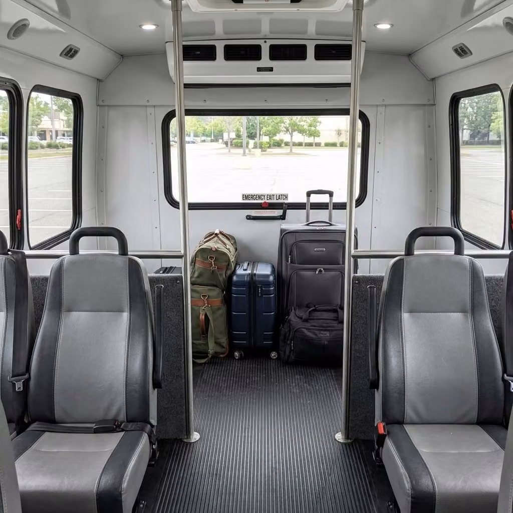 gadsden 28 passenger minibus luggage area