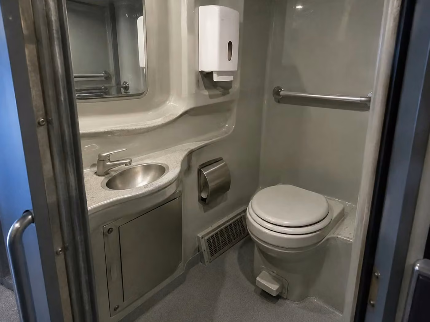gadsden 56 passenger charter bus onboard restroom